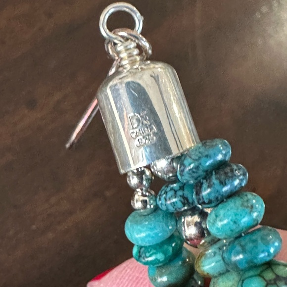 Jay King DTR Sterling Silver 3 Strand Turquoise and Silver Beaded Necklace - Picture 6 of 7